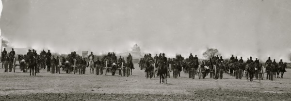 Washington, District of Columbia. 17th New York Independent Battery Light Artillery on review 1863