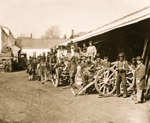 Washington, District of Columbia. Government repair shops. Wheelwright shop 1865