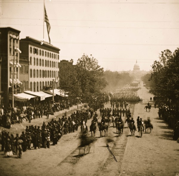 The Grand Review of the Army. Gen. Jefferson C. Davis, staff and 19th Army Corps  1865