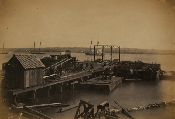 Wharf at Alexandria, Va., used by U.S. Military Railroad Department 1863