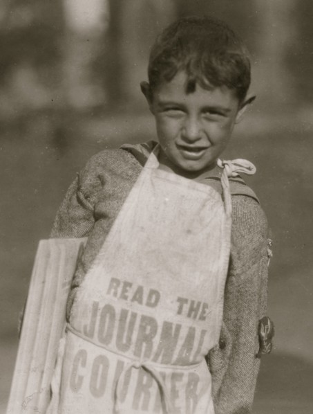 Young newsboy in Hartford, Conn. August 26, 1924.  1924