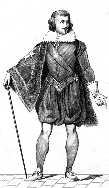 French vintage clothes XVI century King France Luis kingdom XIII King of France Navarre Louis XIII Gilles De Souvre Marshal of France