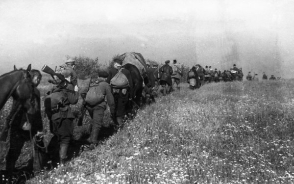 World war 2, a partisan detachment on the march, october 1943.