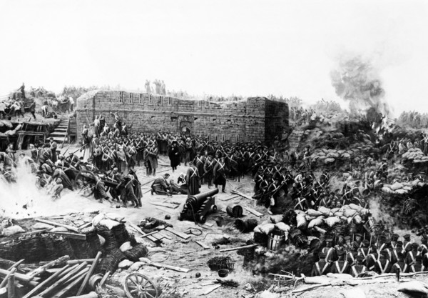 Crimean war (1853-1856), defense of sevastopol, a section of the panoramic painting.
