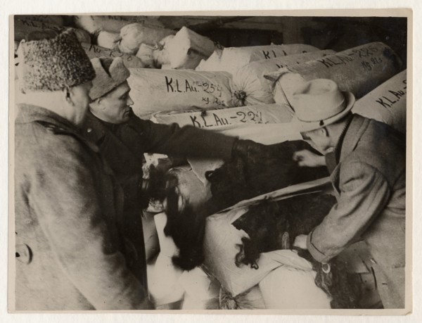 Monstrous crimes have committed by the german government as revealed by the communique of the extraordinary state committee for ascertaining german crimes in oswiecim,  photo shows: 7,000 kilograms of...