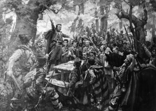 The first grand national assembly at oborishte, april 14, 1876, bulgarian patriots proclaim their intention to free the country from rule by the ottoman empire, bulgaria.