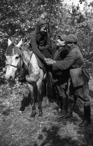 World war 2, in the very first days of the german occupation, dussya davidovich joined a guerilla detachment as a medical nurse, when her detachment merged into the red army the girl asked command for...