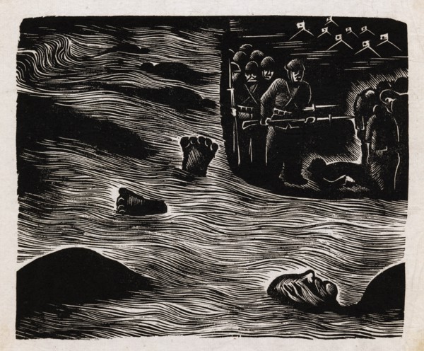 The end of the collaborators', a chinese woodblock print.