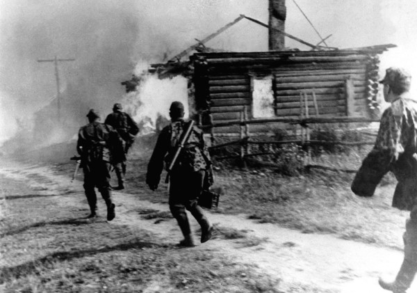 1942, german invaders occupy a village near rzhev city.