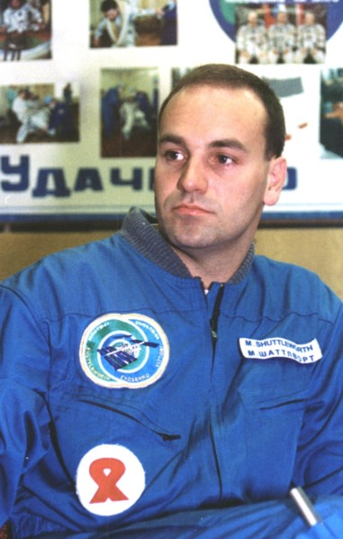 Kazakhstan, april 24, 2002, tourist cosmonaut mark shuttleworth of south africa -- a member of the main crew for the soyuz-tm-34 flight to the international space station (iss) scheduled for april 25.