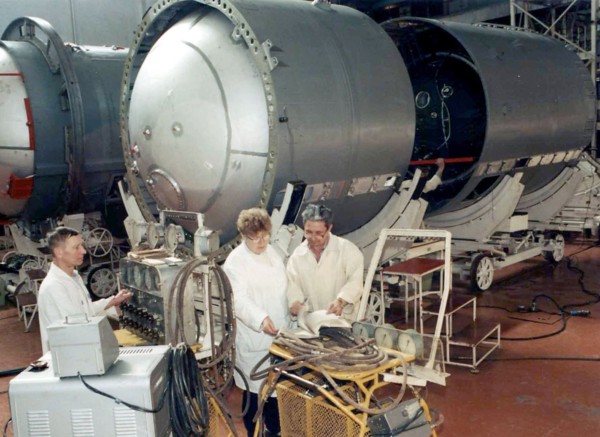Space rocket research and production centre ('tskb - progress') in samara, russia, view of the assembly shop of the space rocket -carriers , a specialized design bureau and a plant are combined here, ...