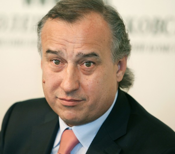 Moscow, russia, october 7, president of 'fedcominvest' company alexei fedorichev during joint press-conference, it was declared that president of 'fedcominvest' company became the holder 51% of shares...