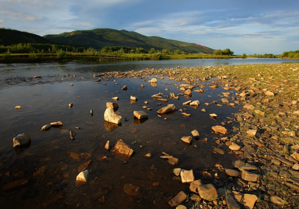 Irkutsk region, russia, july 27, 2011, lake baikal near listvyanka village.