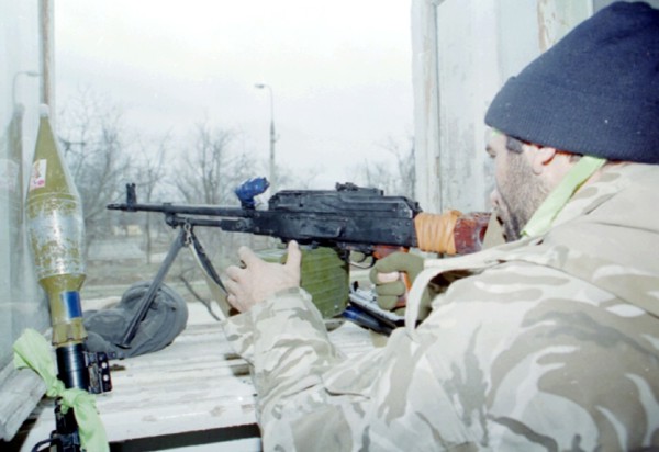 Small groups of chechen rebels are putting up resistance to police and federal troops in the outskirts of grozny, the situation in the centre of grozny is returning to normal, pictured here is one of ...
