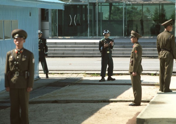 North korea's pyangmunjom frontier post, 168 km off pyongyang, on the military line of demarcation between the two korean states, that is the sole place where the hostile sides can come into contact.