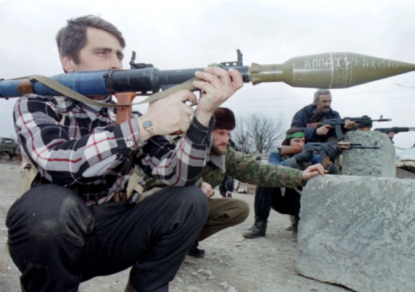Small groups of chechen rebels are putting up resistance to police and federal troops in the outskirts of grozny, the situation in the centre of grozny is returning to calm, a dudaev militant pictured...