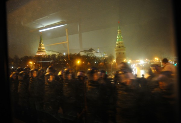 Moscow, russia, december 10, 2011, security measures tightened after a rally in moscow's revolution square against electoral fraud at recent parliamentary elections.