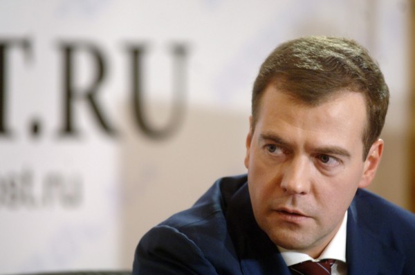 Russian first deputy prime minister dmitry medvedev at his internet conference,  moscow, russia, march 5, 2007.