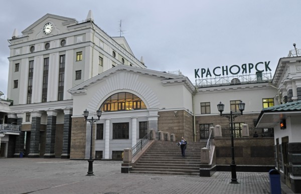 Trans-siberian railway stations, krasnoyarsk, russia, the city's railways station, october 2008.