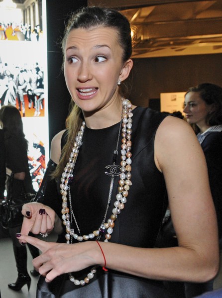 Moscow, russia, december 12, 2008, baibakov art center director maria baibakova appears at the opening of the invasion: evasion exhibition.