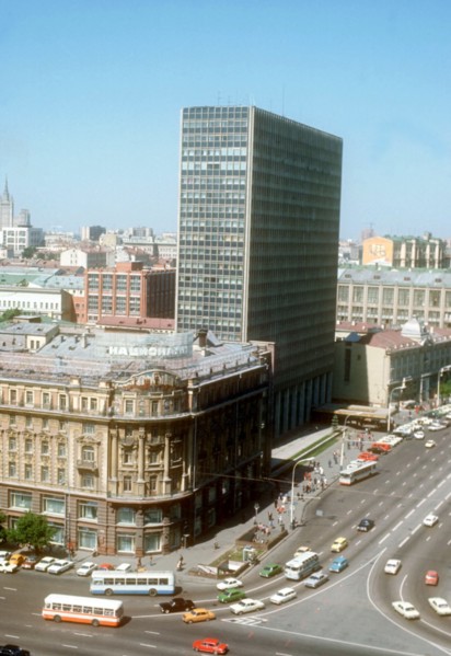 Intourist hotel in moscow, ussr, 1978.