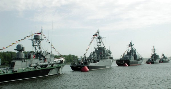 Warships of the caspian flotillia stand in formation on the volga river, astrakhan, russia, july 29, warships of the caspian flotillia stand in formation on the volga river during the festivities to m...