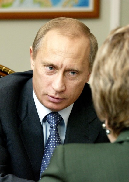 President of russia vladimir putin had a working meeting with governor of st, petersburg valentina matviyenko, moscow, russia, april 13,2004.