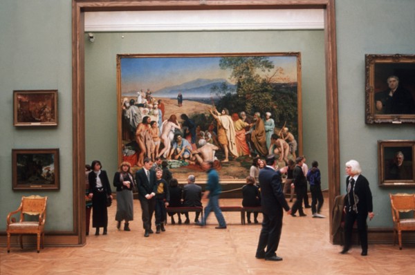 Tretyakov art gallery, moscow, russia, 4/97, on back wall: 'appearance of jesus to the people' by a,adamov (1806-1858).