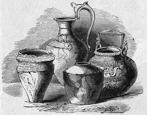 Religion The Holy Bible. Ancient metal Jars