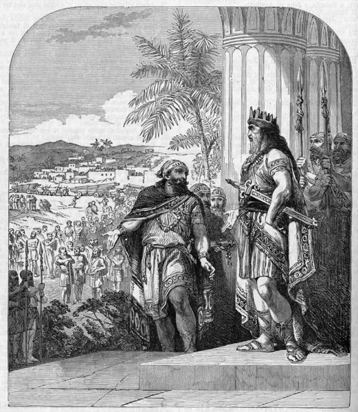 Religion The Holy Bible. David meet the Messanger of Hiram