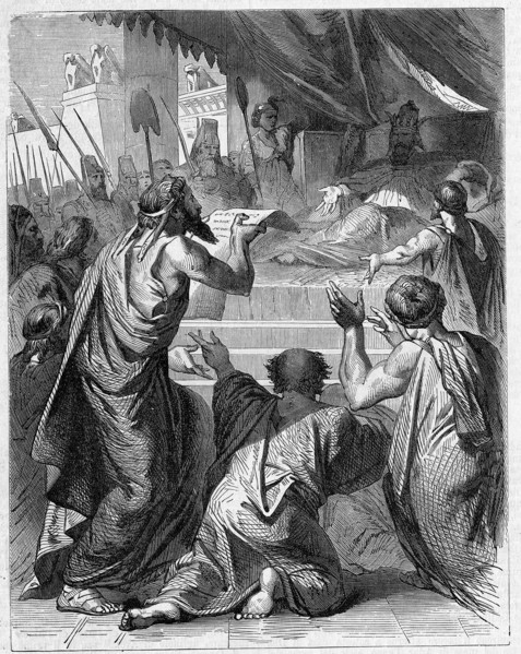 Religion The Holy Bible. The Darius court and the letter of complain against the hebrew