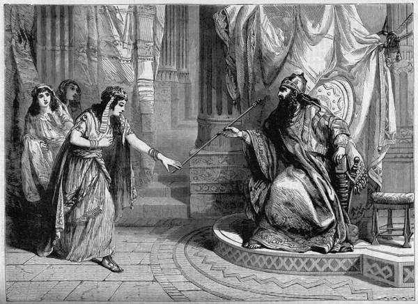 Religion The Holy Bible. Esther Touches the scepter of Ahasuerus