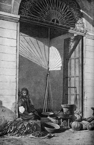 Historical Geography. 1900. Iraq. Fresh fruit and vegetables for sale in Mosul.