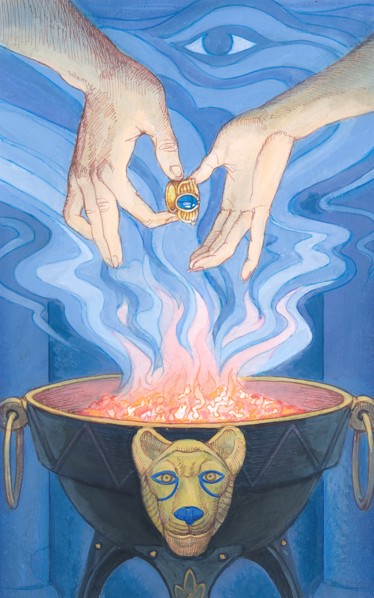 Creative illustration Ancient Egypt Occult magic ritual  oracles