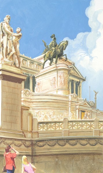 Creative illustration serial History of Rome he Monument to King Vittorio Emanuele II