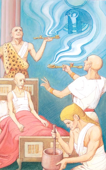 Creative illustration Ancient Egypt Egyptian medicine
