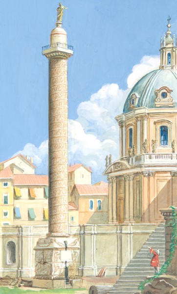 Creative illustration serial History of Rome Trajan's Column