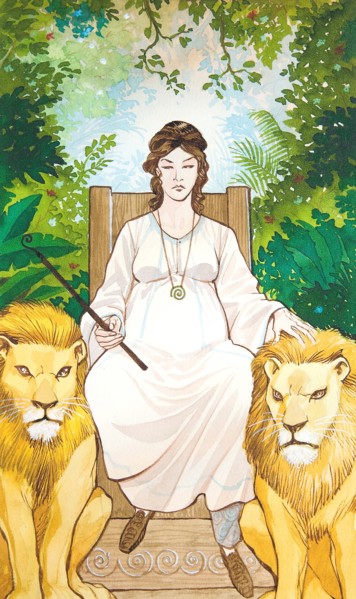 Creative illustration serial Magic. Cybele mother goddess.