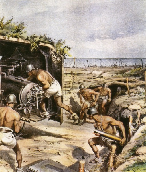 World War II - War in Italy 1943 Camouflaged Artillery