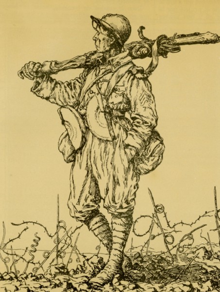 World War One French Army. Grenadier Machine gunner 1917