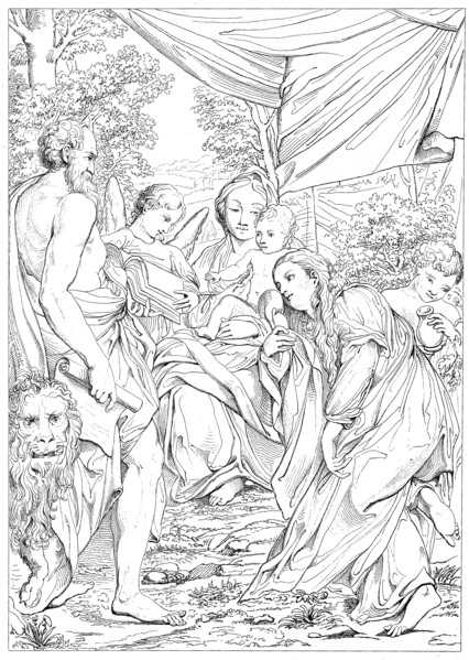 The Holy Family Together With The Saint Jerome