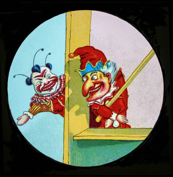 Magic Lantern slide circa 1900 hand coloured