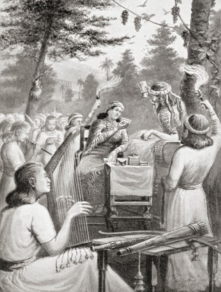 Ashurbanipal feasting with his queen Libb?li-šarrat