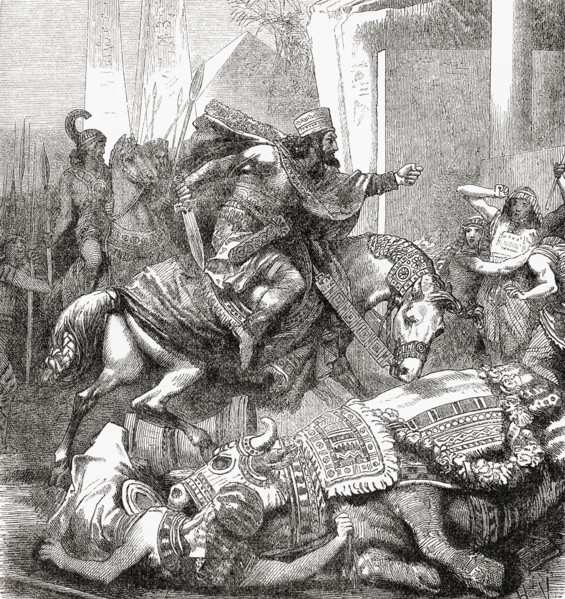 Cambyses II killing the sacred bull Apis or Hapis