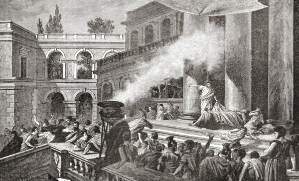 Mark Antony showing the Roman people the corpse of Julius Caesar