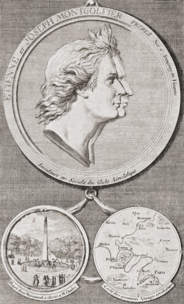 Medallion commemorating the French Mongolfier brothers