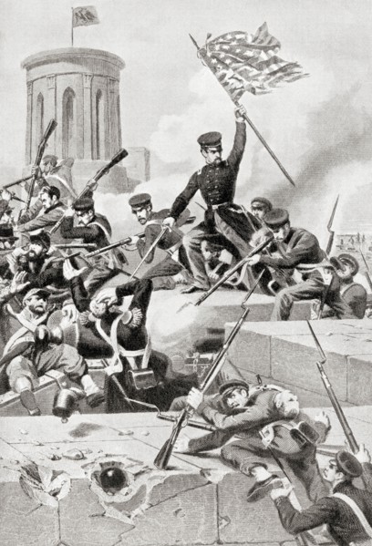 United States Marines storming Chapultepec castle