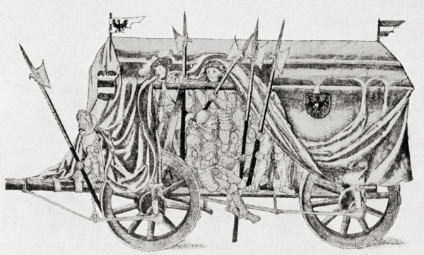 A troop waggon of the army of Maximilian I