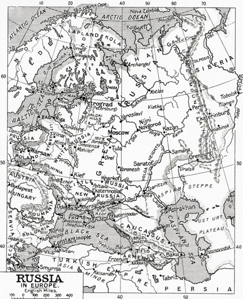 Map of Russia in 1915