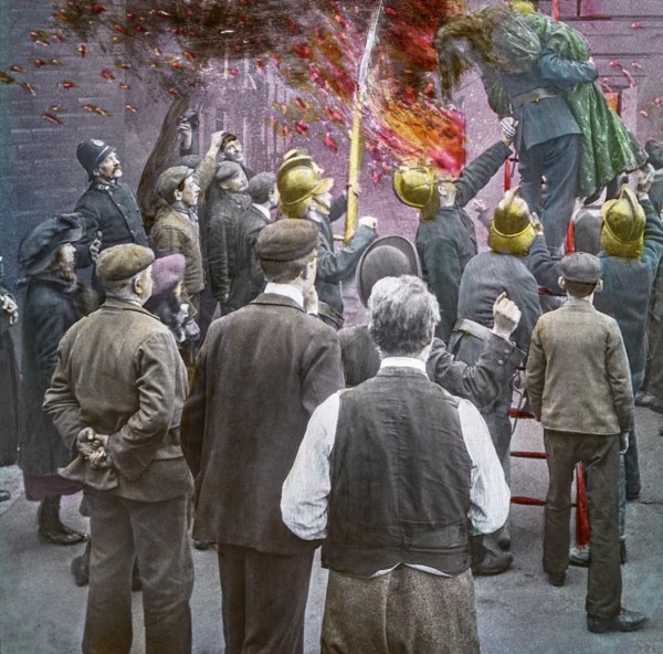 Magic Lantern slide circa 1900 hand coloured